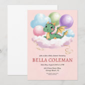 Leuke Dragon Baby Shower Uitnodigingen (Voorkant / Achterkant)