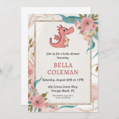 Leuke Dragon Baby Shower Uitnodigingen (Voorkant / Achterkant)