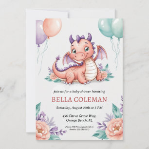 Leuke Dragon Baby Shower Uitnodigingen