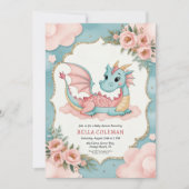 Leuke Dragon Baby Shower Uitnodigingen (Voorkant)