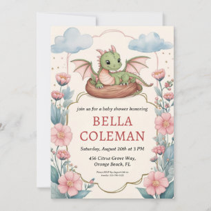 Leuke Dragon Baby Shower Uitnodigingen