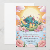 Leuke Dragon Baby Shower Uitnodigingen (Voorkant / Achterkant)