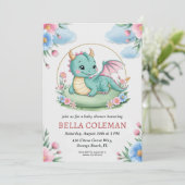 Leuke Dragon Baby Shower Uitnodigingen (Staand voorkant)