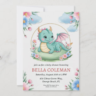 Leuke Dragon Baby Shower Uitnodigingen