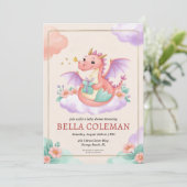 Leuke Dragon Baby Shower Uitnodigingen (Staand voorkant)