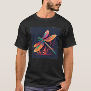 Leuke Dragon Fly Illustation Esthetische Kleurrijk T-shirt