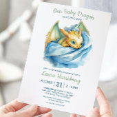 Leuke Dragon Sage Groen Blauw Baby Jongen Douche Kaart