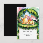 Leuke Draken Verjaardag in Waterverf Bedankkaart (Voorkant / Achterkant)