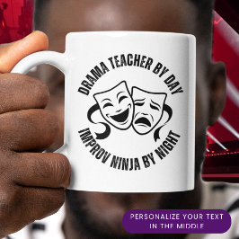 Leuke drama leraar door dag improv NINJA bij nacht Mok