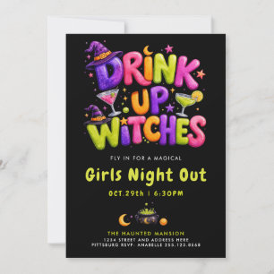 Leuke Drankjes Op Heksen Halloween Kleurrijke Cock Kaart
