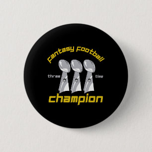 Leuke Drievoudig Fantasy Football League Kampioen  Ronde Button 5,7 Cm