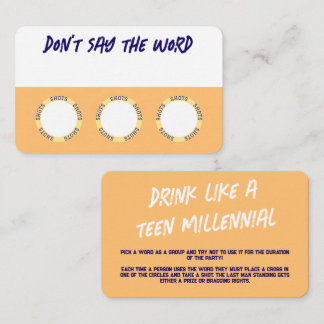 Leuke Drink spelletjes voor feesten Visitekaartje
