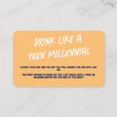 Leuke Drink spelletjes voor feesten Visitekaartje (Achterkant)