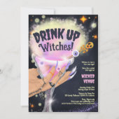 Leuke Drink up heksen Halloween Meisjes avond uit Kaart (Voorkant)