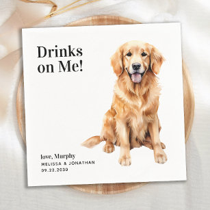 Leuke Drinken op me Golden Retriever Pet Dog Weddi Servet