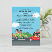 Leuke Drive By Verjaardagsfeestje Kaart (Staand voorkant)