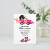 Leuke Drive By Verjaardagsfeestje voor Meisjes Briefkaart (Staand voorkant)