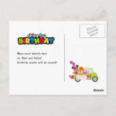 Leuke Drive By Verjaardagsfeestje voor Meisjes Briefkaart (Achterkant)