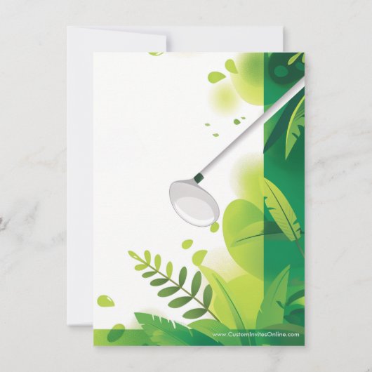 Leuke Driving Range Golf Verjaardagsfeestuitnodigi Kaart (Achterkant)