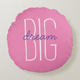 Leuke Droom Groot Citaat Roze Paars & Witte Decora Rond Kussen