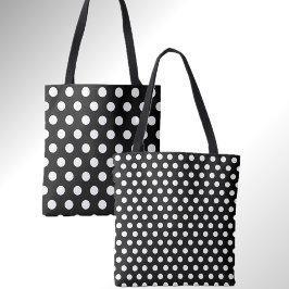Leuke Dubbele Stippen Zwart met Wit Polka Dot Tas
