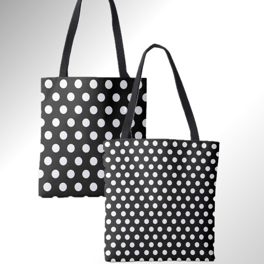 Leuke Dubbele Stippen Zwart met Wit Polka Dot Tas