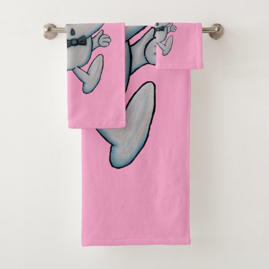 Leuke duimen omhoog wit konijntje Oranje neus held Bad Handdoek (Insitu)