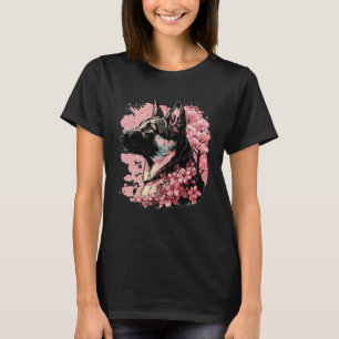 Leuke Duitse Herder Cherry Blossom Hond Japans S T-shirt
