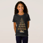 Leuke Duitse Herder hond Kerstboom cadeau decor T-shirt (Voorkant volledig)