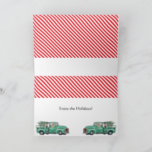 Leuke Duitse herders in  Truck Holiday Feestdagen Kaart (Binnen)