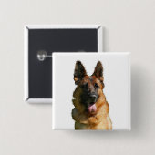 Leuke Duitse Herders Knop Vierkante Button 5,1 Cm (Voorkant /achterkant)