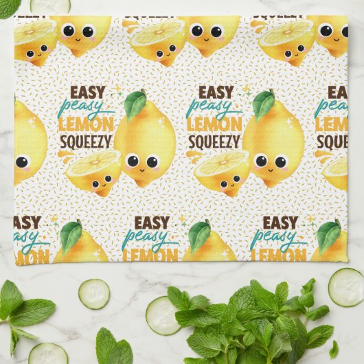 Leuke Easy Peasy Lemon Squeezy Fun Keuken Handdoek (Gevouwen)