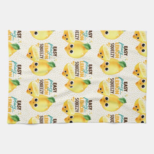 Leuke Easy Peasy Lemon Squeezy Fun Keuken Handdoek (Horizontaal)