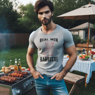 Leuke echte Mannen ruiken naar barbecue grijs-grij T-shirt