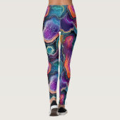 Leuke edelsteen plak agates ontwerp met streep leggings (Achterkant)