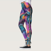 Leuke edelsteen plak agates ontwerp met streep leggings (Links)