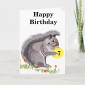 Leuke Eekhoorn bewerkbare Verjaardag Kaart (Voorkant)