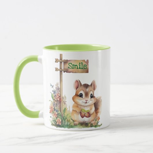 Leuke eekhoorn en bloemen Koffie Mok (Links)