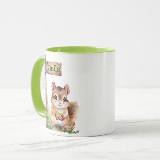 Leuke eekhoorn en bloemen Koffie Mok (Voorkant links)