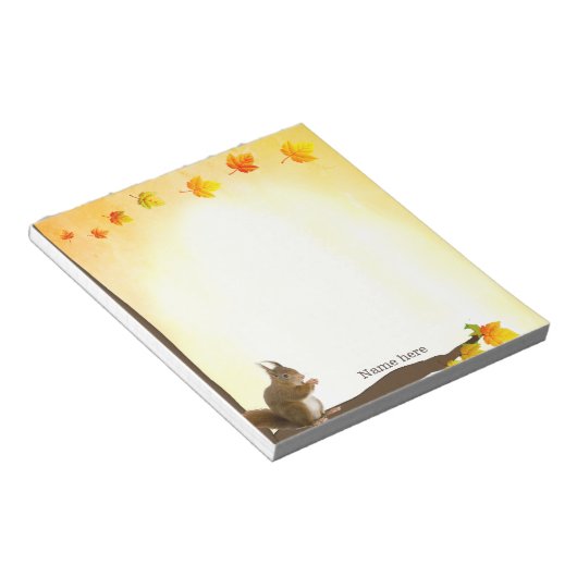 Leuke Eekhoorn & Herfst bladeren Notitieblok (Schuin)