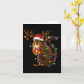 Leuke Eekhoorn Kerstboom Lichten Rendier Santa Kaart (Gele Bloem)