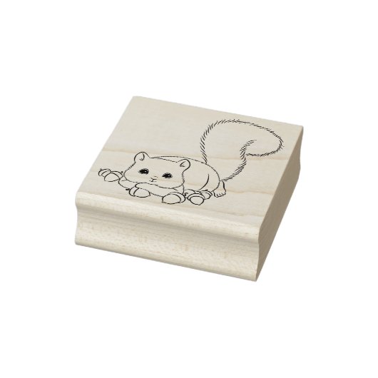 Leuke Eekhoorn met Acorns Rubber Stamp Rubberstempel (Stempel)