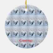 Leuke Eekhoorn Wildlife Sneeuwscène bij Kerstmis Keramisch Ornament (Achterkant)