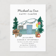 Leuke Een Gelukkige Camper Bomen Camping 1e Verjaa