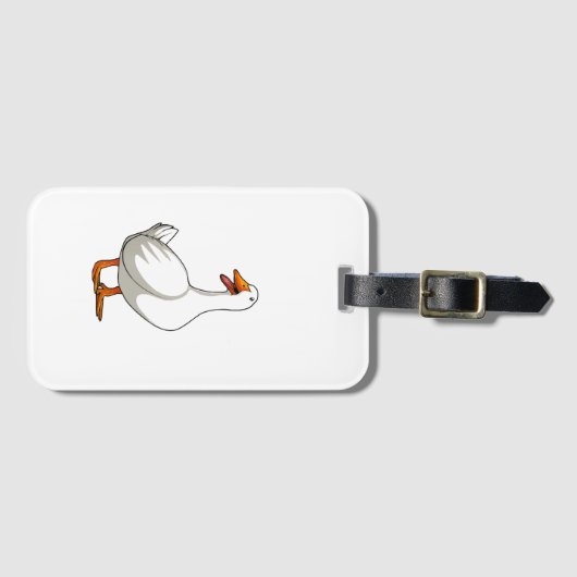 Leuke eend Design Mannen Watervogels Vogel Huisdie Bagagelabel (Voorkant (horizontaal))