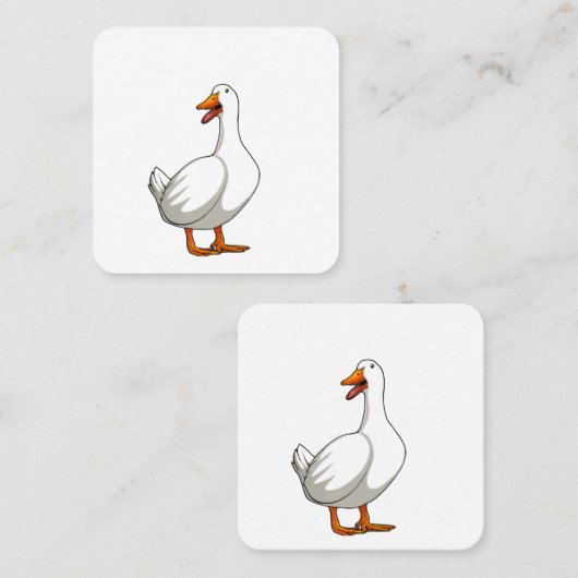 Leuke eend Design Mannen Watervogels Vogel Huisdie Vierkante Visitekaartje (Voorkant / Achterkant)