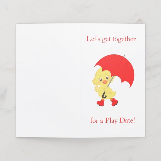 Leuke eend met speeldatum afspraak kaart (Buitenkant ongevouwen)