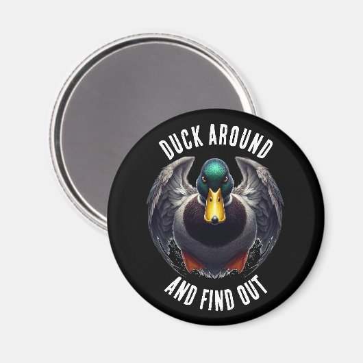 Leuke eend rond en ontdek gekke eend magneet (Voorkant / Achterkant)