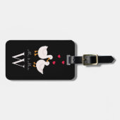 Leuke Eenden Mr & Mrs Paar Pas getrouwd Monogram Bagagelabel (Voorkant horizontaal)
