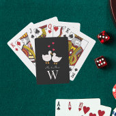 Leuke Eenden Mr & Mrs Paar Pas getrouwd Monogram Pokerkaarten
